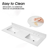 60"x 22" bathroom stone vanity top engineered color undermount ceramic sink and 3 faucet hole W1059P232304