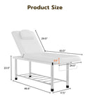 Professional Stationary Massage Table, 550lbs Heavy Duty Wide Exam Bed for Treatment, Backrest 91798246