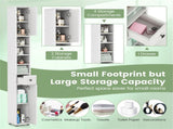 Slim Tall Bathroom Storage Cabinet 8" x 8" x 71" Narrow Floor Organizer with Adjustable Shelves 95366906