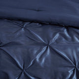 7 Piece Tufted Comforter Set Navy Queen B03596831