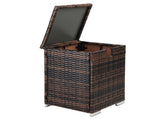 40*40*57cm Iron Frame Gas Bottle Storage Rattan Side Table Brown Gradient 66729622