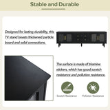 ON-TREND Retro Design TV Stand Fluted Glass Doors for TVs Up to 78'', Practical Media Console WF325997AAB