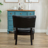 Faux Leather Tufted Accent Chair with Oversized Seating, Black T2574P164250