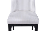 2pc Contemporary Upholstered Side Chair White Textured Fabric Upholstered High Back Cushioned Seat B011P241349