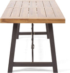 ZUN Outdoor Acacia Wood Metal Base Dining Table, Teak 57239.00