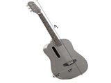 38 Inch Acoustic Guitar for Beginners, H Body Shape, Basswood Folk Guitar in Matte Gray, 6-String 07444592