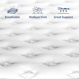 Twin Size Mattress in a Box 12 Inch Memory Foam Hybrid Mattress with Pocketed Springs Medium Firm 08613616