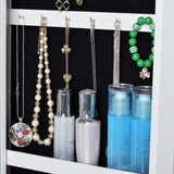 ZUN Full Length Mirror 360&deg; Swivel Jewelry Cabinet W2512P232473