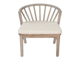 Outdoor Dining Chairs Set of 2, Acacia Wood Patio Chairs with Cream Washable Cushion,for Backyard, N762P389932K
