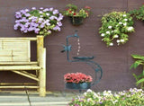 36 inch Bird Baths for Outdoors, Vintage Metal Garden Bird Bath with Solar Lamp and Flower Planter 43168997