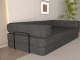Convertible Sleeper Sofa Bed with Cylindrical Pillow, Corduroy Folding Mattress Couch with W1960P339707