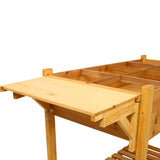 8 Pockets Horticulture Raised Garden Bed Elevated Wood Planter Box Stand with Foldable Side Table 91070442