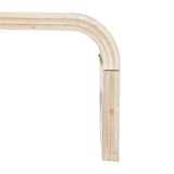 TREXM Minimalist Coffee Table with Curved Art Deco Design for Living Room or Dining Room WF317095AAD