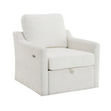 Swivel Arm Chair with Soft Chenille Fabric, Comfy Accent Chair for Living Room. Bedroom .Reading W2671P296992