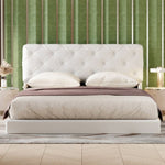 ZUN Queen Size Tufted Upholstered Platform Bed, White WF325836AAK