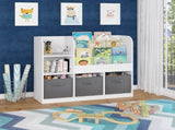 Kids Bookcase and Bookshelf, Multifunctional Bookcase with 3 Collapsible Fabric Drawers, Bookcase 45889754