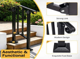 Matte black 1-step ABS plastic handrail for courtyard stairs 04823739
