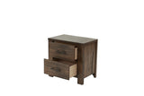 Oak Finish 1pc Nightstand Wooden Bedside Table 2x Drawers Storage Bedroom Furniture B011P244397
