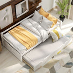 ZUN Daybed with Trundle Frame Set, Twin Size, White 04885923