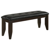 ZUN Cappuccino and Black Upholestered Dining Bench B062P153586