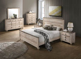 Imerland Contemporary White Wash Finish Bedroom 6-piece Set, King Bed, Dresser, Mirror, 2 T2574P200211