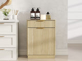 10-Gallon Woodgrain Tilt-Out Trash Can Cabinet with Wave-Textured Drawer & Pull-Out Bin W2557P319050