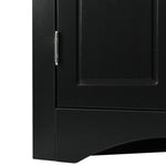 ZUN Black Triangle Bathroom Storage Cabinet with Adjustable Shelves, Freestanding Floor Cabinet for Home 62126568