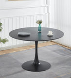 47.2INCH TULIP ROUND DINING TABLE,OFFICE TABLE,COFFEE TABLE,120X120X74CM,BLACK W234P281546