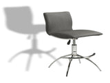 Modern Barstool Texture Leatherette/Chrome Adjustable Height In Gray Color B091119812