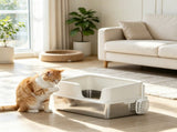 Light Gray Stainless Steel Litter Box High Side, Scoop Included, Easy Cleaning & Anti-Urine 88221846