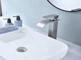 Waterfall Spout Bathroom Sink Single Handle Faucet with Pop-Up Drain 92370252