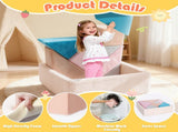 Tangram Puzzle Modular Kids Play Couch, Buildable Fort & Explorer Sofa with Ball Pit, All-Sponge T5880P493444