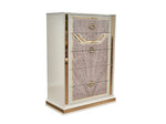 ZUN Omari Modern Style 5-Drawer Chest Made with Wood and Gold Accents in Beige B009P245443