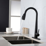 ZUN Kitchen Faucets with Pull Down Sprayer, Kitchen Sink Faucet with Pull Out Sprayer, Fingerprint 88256761