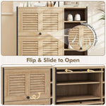 ZUN Entry shoe cabinet with adjustable shelf and flip door 12036977