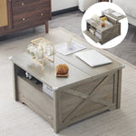 ZUN Lift Top Coffee Table, Ergonomic Rising Table with Hidden Compartment, Dining Table with Storage 57073662