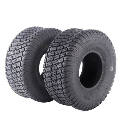 ZUN TWO TIRES Tubeless 15x6.00-6 Turf Tires 4 Ply Lawn Mower Tractor 31916520