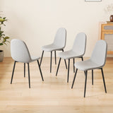 Dining Chairs Set of 4 modern kitchen dining chairs, linen padded seats, and sturdy black metal leg 14491893
