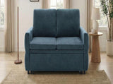 Convertible Sofa Bed 62.75" Sleeper Sofa Loveseat Sofa Couch with Adjustable Backrest and USB Ports N719P390439C