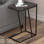 ZUN Rustic Grey and Sandy Black Rectangle Accent Table B062P153643