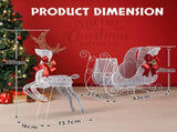 3-Piece Lighted Set of 2 Reindeer & Sleigh, Weather Proof Christmas Outdoor Decorations with Pre-lit 83834966