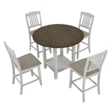 Foldable leaf dining table with storage space, 4-person dining table with 4 chairs, suitable for 41937551