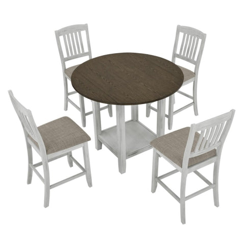 Foldable leaf dining table with storage space, 4-person dining table with 4 chairs, suitable for 41937551