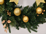 24in Pre-lit Battery Powered Christmas Wreath with Remote, Lighted Artificial Xmas Wreath with 50 01478929