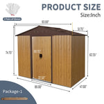 ZUN 8ft x 4ft Outdoor Metal Storage Shed with Sliding Door and foundation for Backyard, Patio, Lawn W540P185256