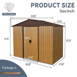 ZUN 8ft x 4ft Outdoor Metal Storage Shed with Sliding Door and foundation for Backyard, Patio, Lawn W540P185256