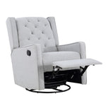 ZUN Milah Gliding Swivel Recliner Tufted Brushed Tweed Fabric B02263782