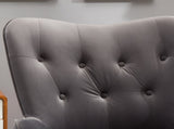 Doarnin Contemporary Silky Velvet Tufted Button Back Accent Chair, Gray T2574P164268