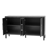 ZUN U-STYLE Storage Cabinet Sideboard Wooden Cabinet with 4 Metal handles ,4 Shelves and 4 Doors for WF309061AAB