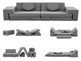 14 PCS Modular Kids Play Couch, Convertible Foam Building Block Sofa Fort Play Set, Corduroy 32225041